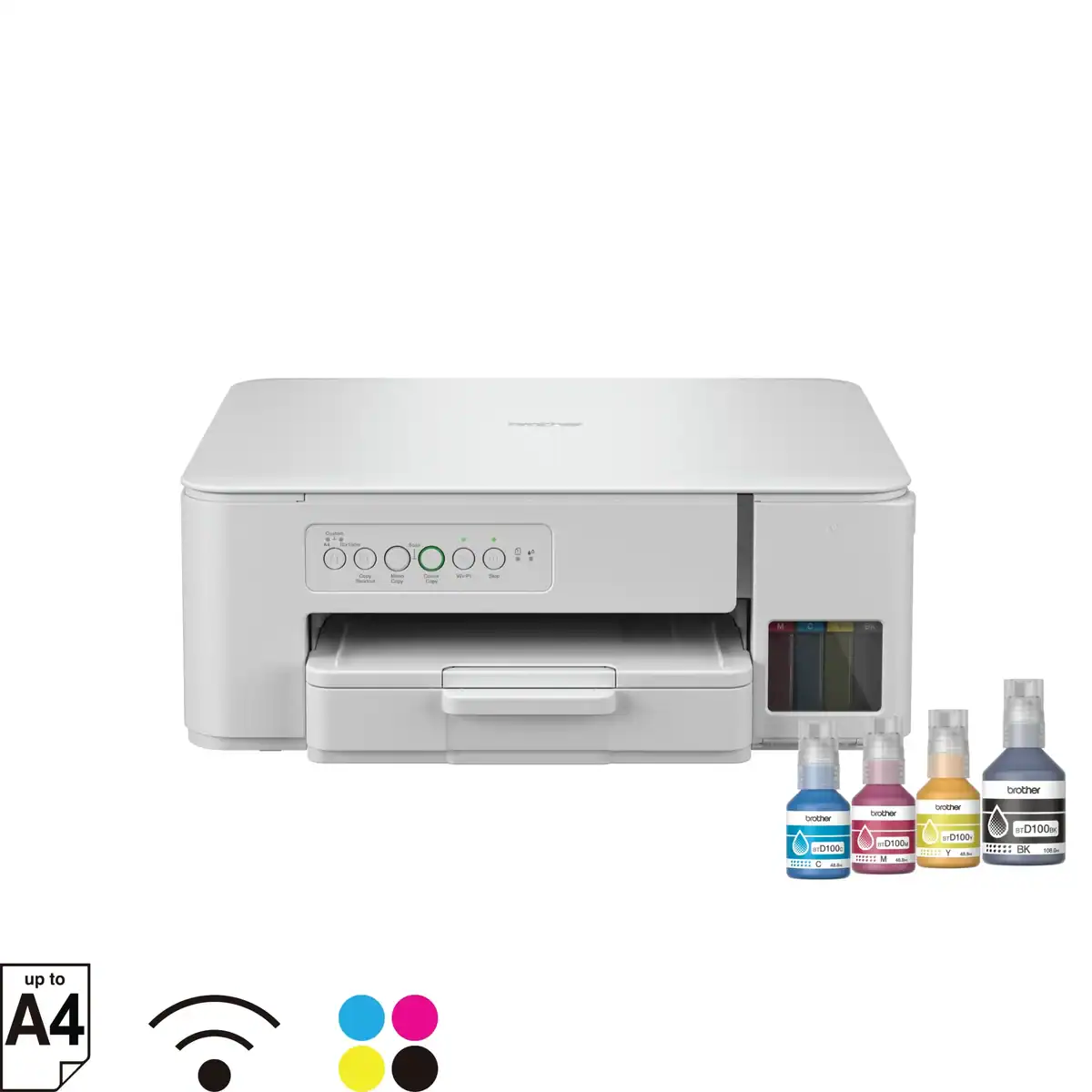 DCP-T436W Replace ink bottles for Brother color inkjet printer for high-quality printing, office, and home use in Asia.