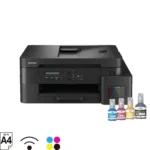High-quality Brother color laser printer with ink bottles, wireless connectivity, suitable for office use, supports up to A4 printing, eco-friendly toner, perfect for business and professional environments.