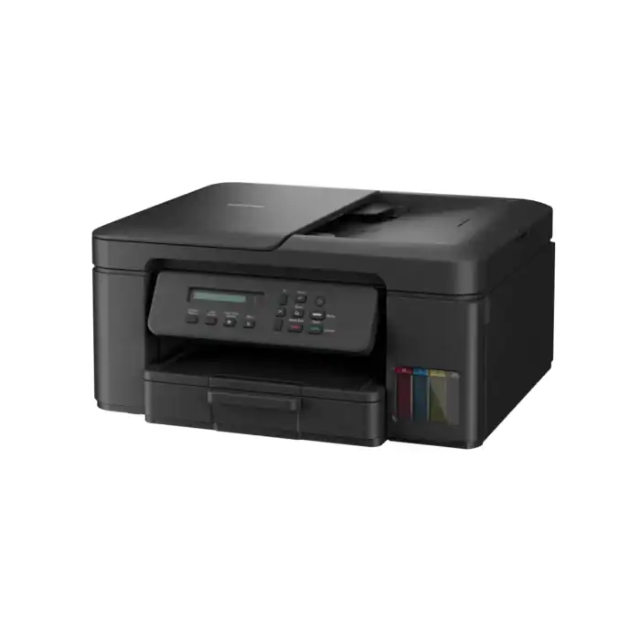 High-quality color inkjet printer suitable for business and office use, featuring multiple printing, scanning, copying, and faxing functions, with easy-to-use control panel and wireless connectivity options.
