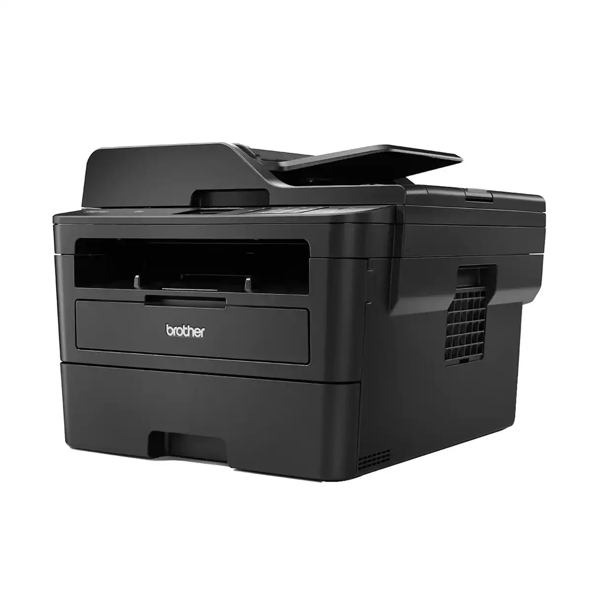 MFC-L2750DW-L High-speed black multifunction laser printer suitable for office use, offering fast printing, scanning, copying, and wireless connectivity for seamless workflow.
