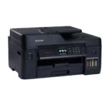 High-quality black Brother multifunction laser printer, ideal for office use, featuring wireless connectivity, color printing, scanning, copying, and professional document management.