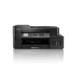 Brother black multifunction printer with scanning and printing capabilities, ideal for office use, featuring a refill tank system for efficient ink management.