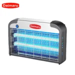 Ultraviolet insect killer with blue UV light, grid protection, and insect trap for pest control and sanitation.