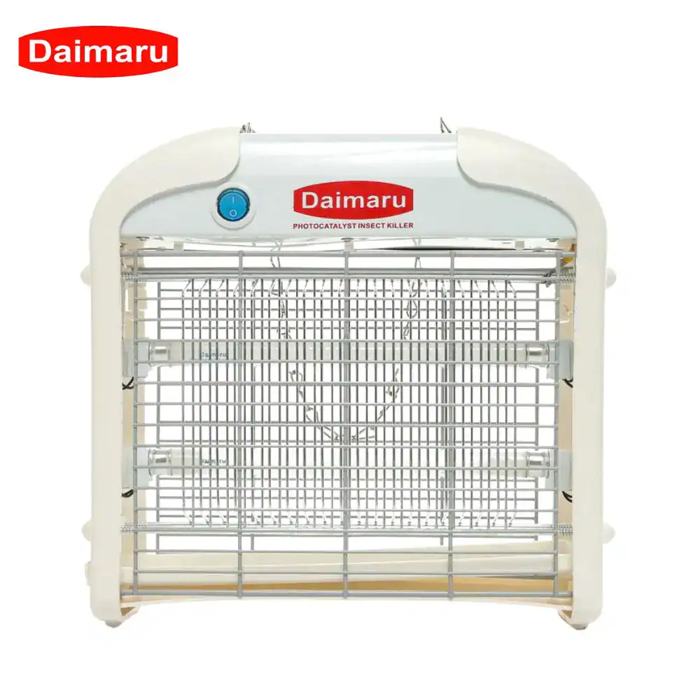 Daimaru BT-2X6W White Daimaru photocatalyst insect killer with UV light for effective pest control in hygienic environments. Compact electric insect zapper suitable for commercial and industrial spaces.