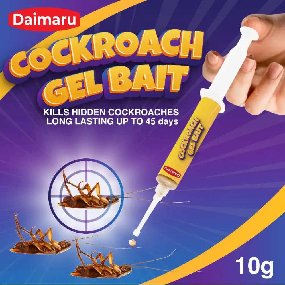 Daimaru Cockroach Killing Gel Bait (2) Cockroach gel bait for effective pest control, long-lasting up to 45 days, ideal for eliminating cockroaches in homes and commercial spaces, insecticide treatment, beyond hygiene solutions.