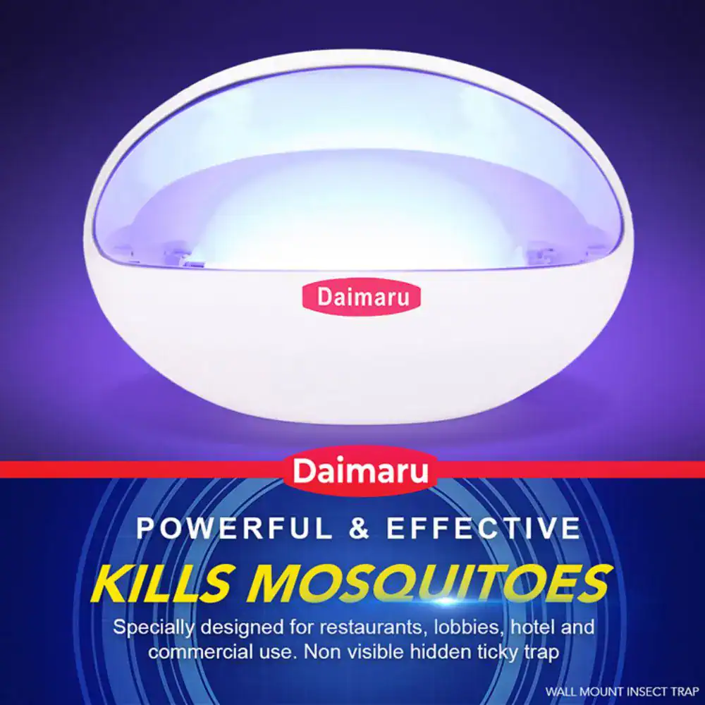Daimaru Insect Killer Wall Mount 6 Watts - WMWHT-6W (2) Ultraviolet mosquito trap for commercial and hotel use, effective pest control device.