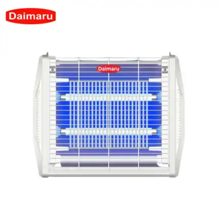 UV insect trap for effective pest control, designed by Beyond Hygiene Asia, featuring a sleek white frame and blue UV light to attract bugs, ideal for commercial and residential use.