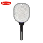 Electric fly swatter with safety mesh for efficient insect elimination, ideal for home and outdoor use. Durable, rechargeable, and eco-friendly pest control solution by Daimaru.