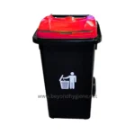 Recycling bin for waste disposal with sanitation symbol, suitable for hygiene and cleanliness, beyond hygiene asia, waste management, sanitation solutions, industry-cleaning, hygiene equipment.