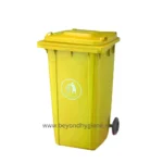 240L Trash Bin with Wheels – Yellow