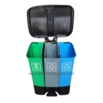 50L Sorted Pedal Bin 3 in 1 - Blue/Green/Grey