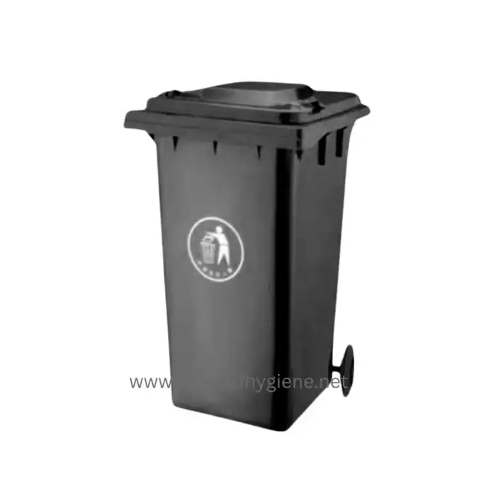 Waste disposal bin for hygiene and sanitation purposes in public spaces and facilities.