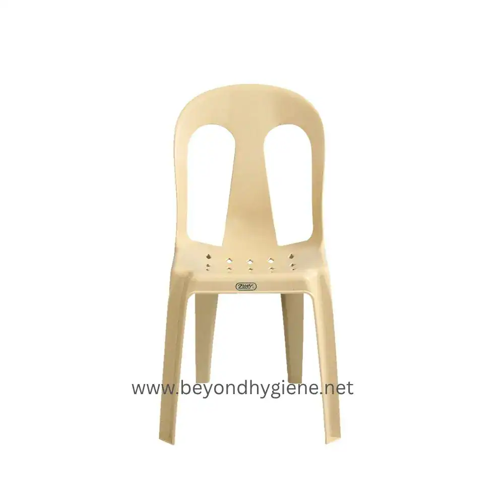 Diamond Chair - Biege 38x39x78cm (Stock No. 855) Plastic chair for hygiene and sanitation at Beyond Hygiene Asia, ideal for commercial and healthcare environments. Durable, easy to clean, and promotes safety in public facilities.