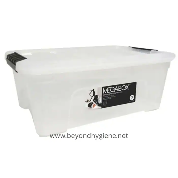 MEGABOX shoe storage bin for organized footwear and clutter-free spaces, ideal for industrial and commercial hygiene environments. Durable plastic container designed for easy access and sanitation.