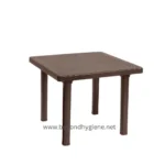 Wicker outdoor side table in brown for patio furniture and garden decor, perfect for outdoor seating areas, cafes, or backyard lounges. Durable and stylish for versatile outdoor use.