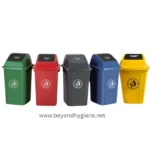 Green recycling bin for waste separation, waste management container, sustainable disposal solutions, Beyond Hygiene Asia.