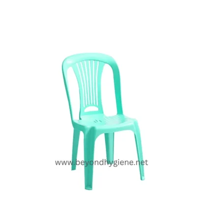 Plastic chair for hygiene and sanitation purposes.