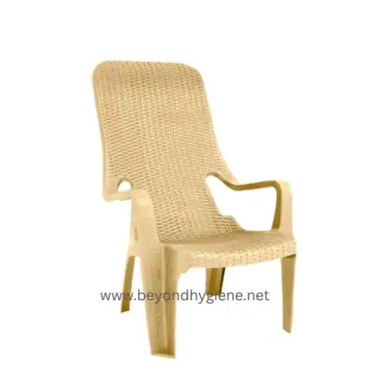 Wicker outdoor lounge chair, durable and comfortable patio furniture perfect for garden, balcony, or poolside relaxation.