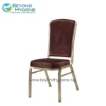 Silver Aluminum Banquet Chair – Brown Velvet Cushion