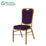 Gold Aluminum Banquet Chair – Dark Purple Cushion
