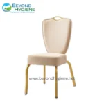 Gold Aluminum Banquet Chair – Beige Cushion