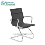 Mesh Back Chrome Cantilever Visitor Chair – Black