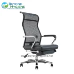 Executive High Back Mesh Office Chair – Recliner with Footrest & Padded Leather Seat