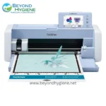 A high-tech Brother fabric embroidery machine used for professional embroidery and textile customization. Features digital controls, pattern scanning, and precision stitching perfect for embroidery businesses.