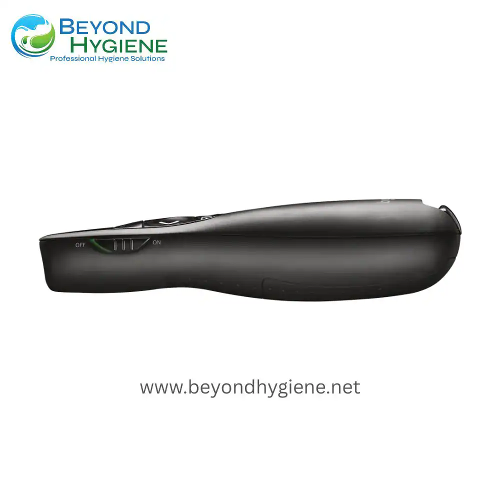 R400 Laser Presentation Remote (4) Wireless handheld device for professional hygiene and sanitation cleaning.
