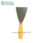Chisel tool with yellow handle used for cleaning and hygiene maintenance, essential for professional sanitation services in Asia.