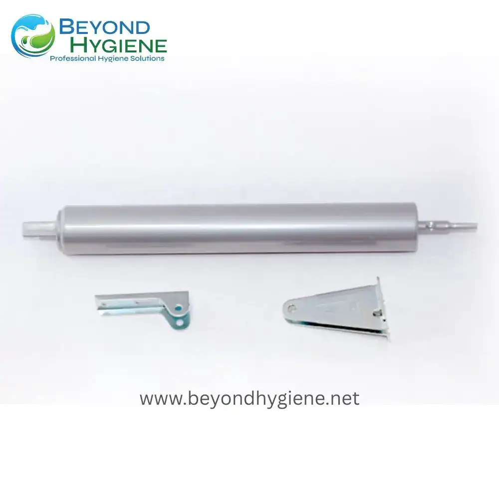 High-quality stainless steel roll-up door operator with mounting brackets, ideal for hygiene and sanitation facilities, part of Beyond Hygiene Asia's professional hygiene solutions.