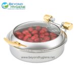 Glass Induction Chafer – Brass Trim Stainless Steel